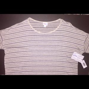 LuLaRoe Large Grey Striped Irma